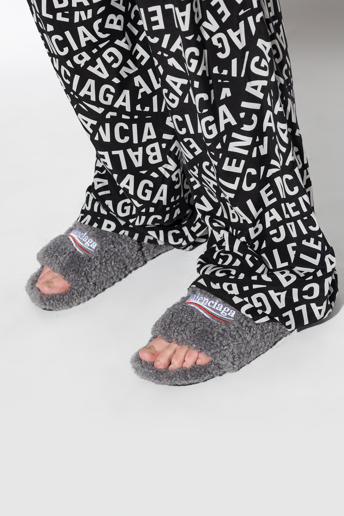 Balanciaga furry slippers